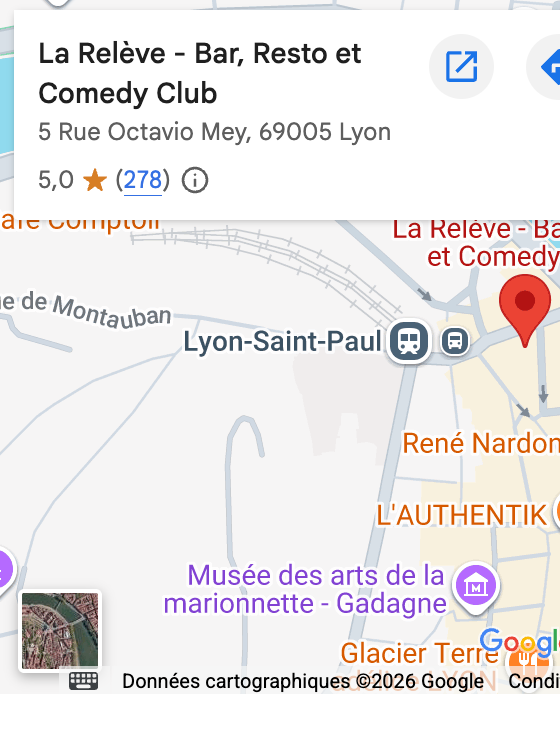 La Relève sur Google Maps, 5 rue Octavio Mey, Lyon